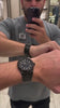 William Corbier RIDGE Onyx customer video: mirror selfie showing a black dial steel watch