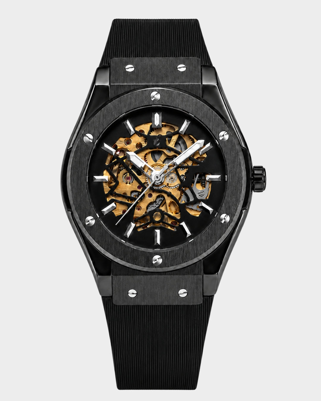 Image of William Corbier MACH Onyx men's automatic skeleton watch, front view