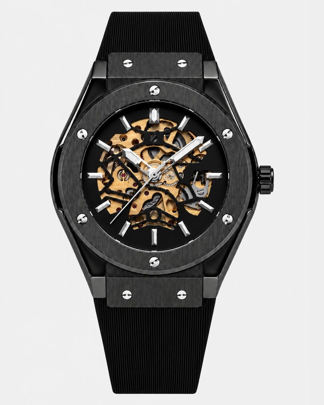 Image of William Corbier MACH Onyx men's automatic skeleton watch, front view