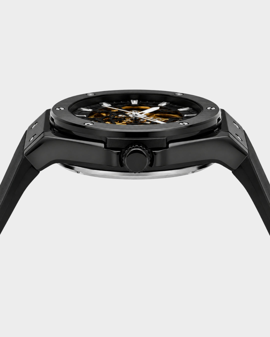 William Corbier MACH Onyx men's automatic skeleton watch, side profile