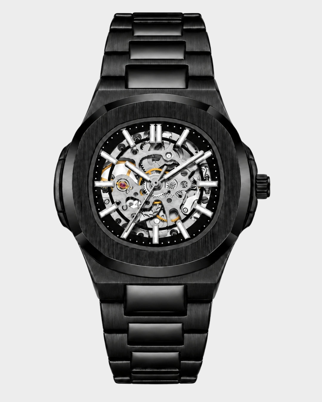 William Corbier PIVOT Onyx men's automatic skeleton watch, front view