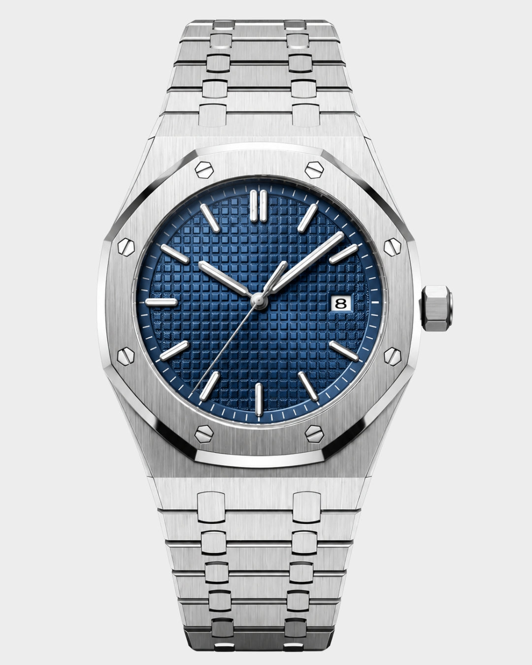 Image of William Corbier RIDGE Dark Azure men's blue dial steel watch, front view