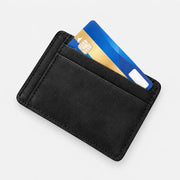 William Corbier Sovereign slim black leather wallet with two bank cards in the card slots
