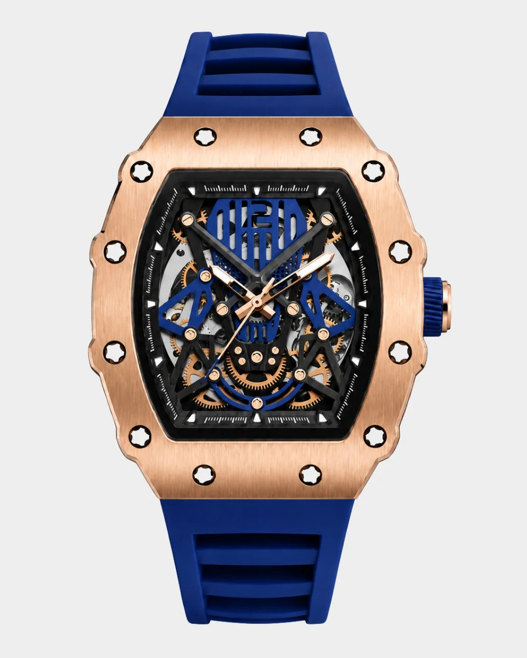 William Corbier SURGE Atlantic men's automatic skeleton watch, front view